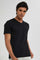 Redtag-Black-V-Neck-Basic-T-Shirt-V-Neck-Tees-Men's-