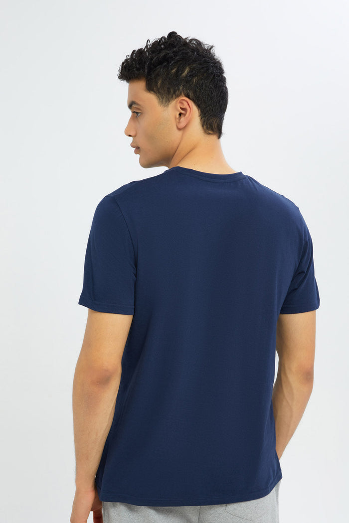 Redtag-Navy-V-Neck-Basic-T-Shirt-365,-Category:T-Shirts,-Colour:Navy,-Deals:New-In,-Dept:Menswear,-Filter:Men's-Clothing,-H1:MWR,-H2:GEN,-H3:TSH,-H4:TSH,-Men-T-Shirts,-Non-Sale,-Promo:TBL,-Season:365,-Section:Men,-TBL-Men's-