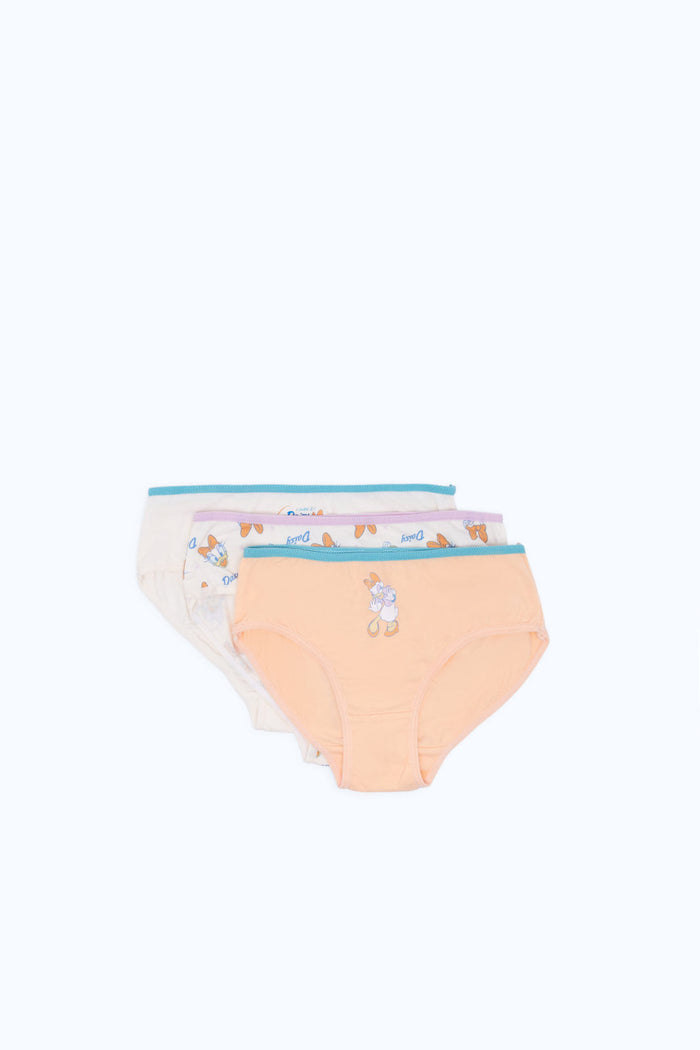 Redtag-Girls-3Pk-Character-Brief---Daisy-Duck-365,-Category:Briefs,-Colour:Assorted,-Deals:New-In,-ESS,-Event:STRATEGY,-Filter:Girls-(2-to-8-Yrs),-GIR-Briefs,-H1:KWR,-H2:GIR,-H3:UNW,-H4:BRE,-New-In-GIR-APL,-Non-Sale,-Packs,-Promo:ESS,-Season:365,-Section:Girls-(0-to-14Yrs),-Set:Set-of-3-Girls-2 to 8 Years